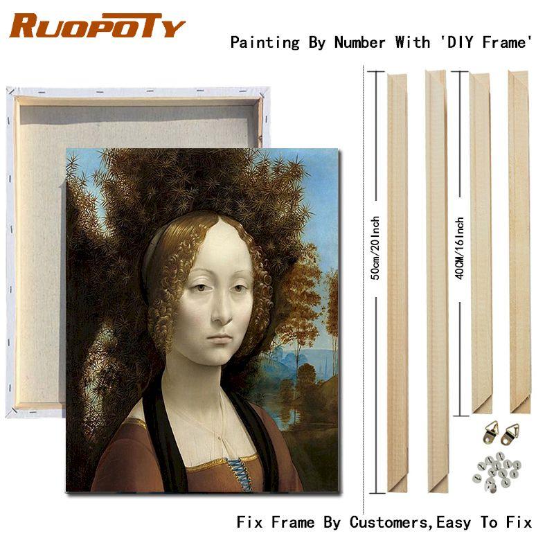RUOPOTY Modern Women Painting By Numbers Kits For Adults Hand Painted Figure Picture Canvas Painting For Home Decoration 40x50cm