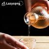 Lazysong Day Glass Sake Bottle Japanese Sake for Cold Sake and Sake Certified by the Japanese Food Inspection Standard Father's Gift Set, Set,