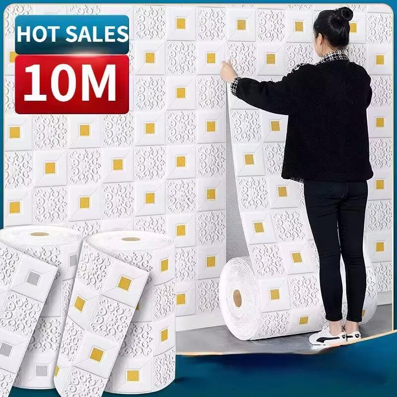 1/5/10m Wallpapers 3D Wall Decor Waterproof Living Room Color Sequin Ceiling Wall Sticker Self-adhesive Wall Stickers
