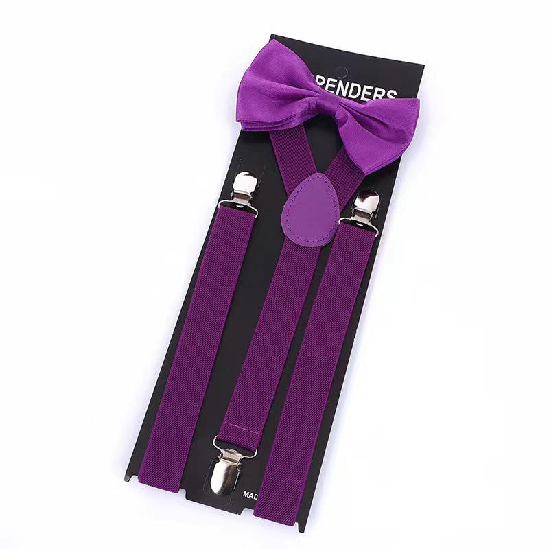 

Универсальные однотонные эластичные подтяжки 2,5 дюйма для взрослых с подходящей бабочкой