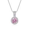 Huitan White/Pink/Purple Cubic Zirconia Pendant Necklace Charming Neck Accessories Women Wedding Luxury Trendy  Drop Ship