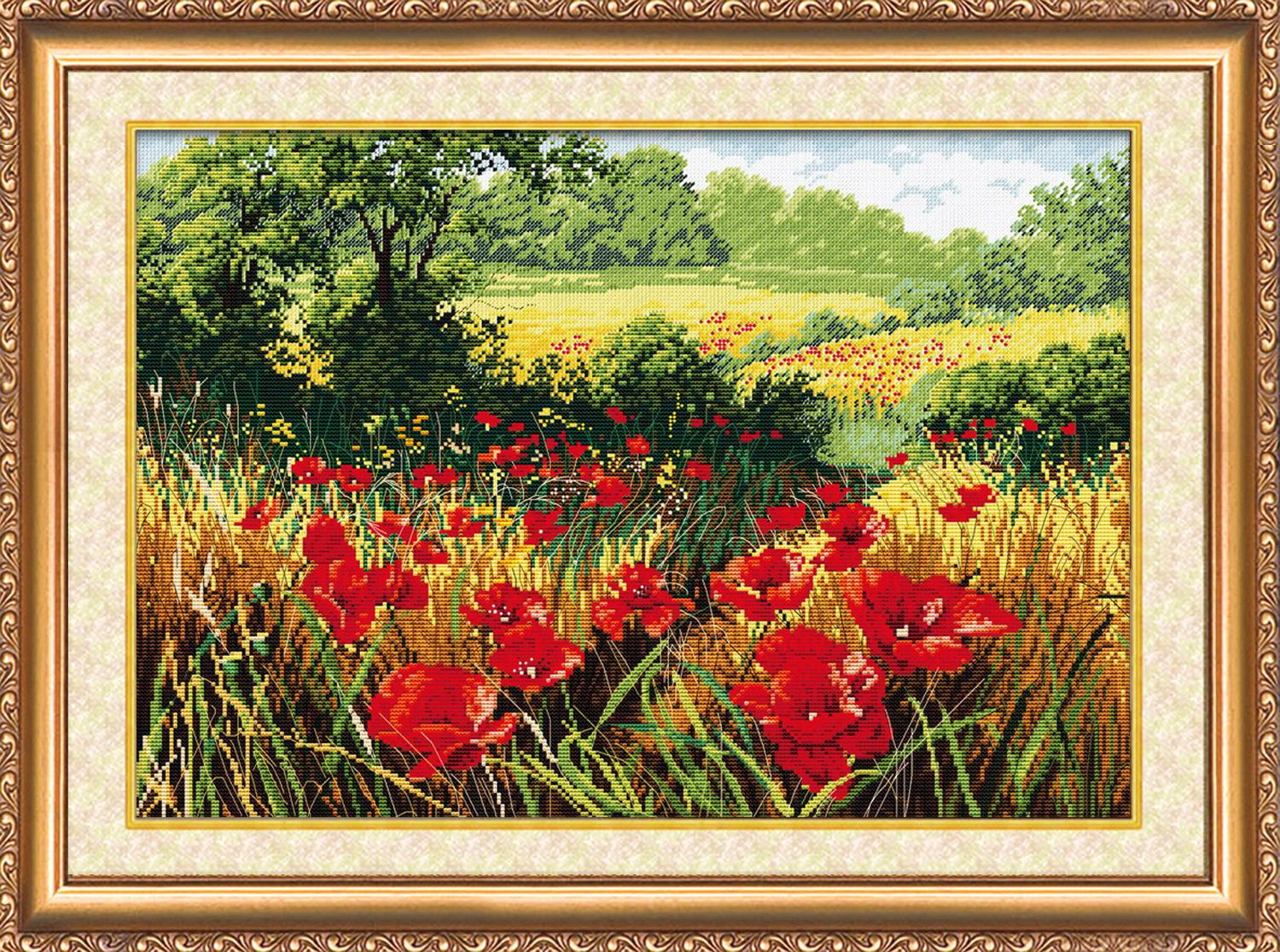 

Набір для вишивання хрестиком Абріс Арт Макі Poppy field 330*480mm