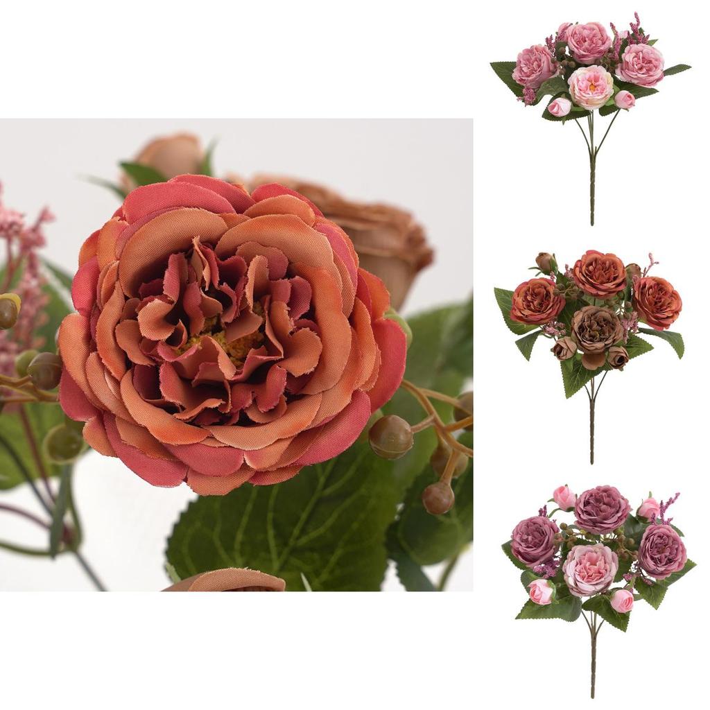 Peony Silk Flower Home Decor Wedding Centerpiece With Realistic Design For Photography