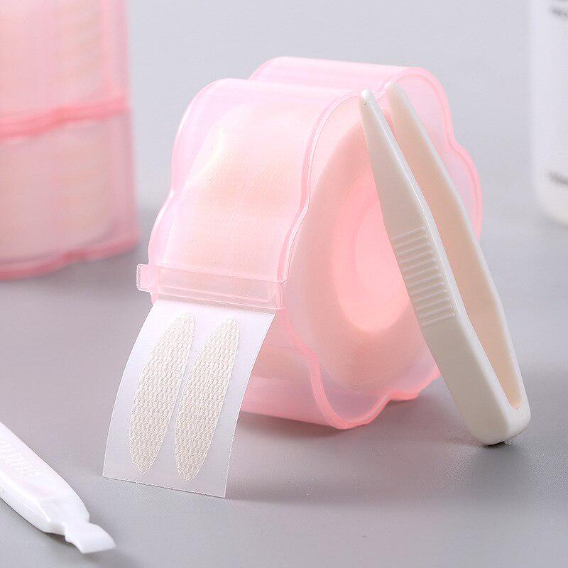 360 teile/satz Augenlid Band Aufkleber Mesh Garn In Kontakt mit Wasser Selbstklebende Kleber Unsichtbare Doppel Augenlid Paste Spule