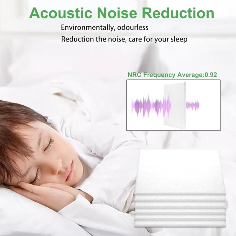 Set of 12 Acoustics Foam Wall Tiles Rectangular Foam Panel Polyester Fiber Wall Panels for Quiet Study Spaces Libraries