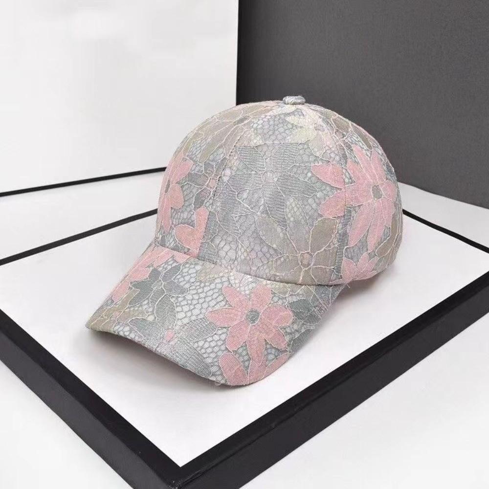 Elegant Adjustable Baseball Caps Breathable Sun Protection Sports Cap Lace Flower Sun Hats Summer