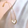 Stainless Steel Necklace Classic Shell Heart Pendant Necklace Cute girls  accessories women's fashion necklace