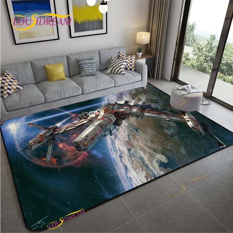 

3D Space Ship Station Carpet for Living Room Bedroom Table Cinema Rug Kitchen Door Kids Un-slip Floor Mat Alfombra Birthday gift 40x60cm