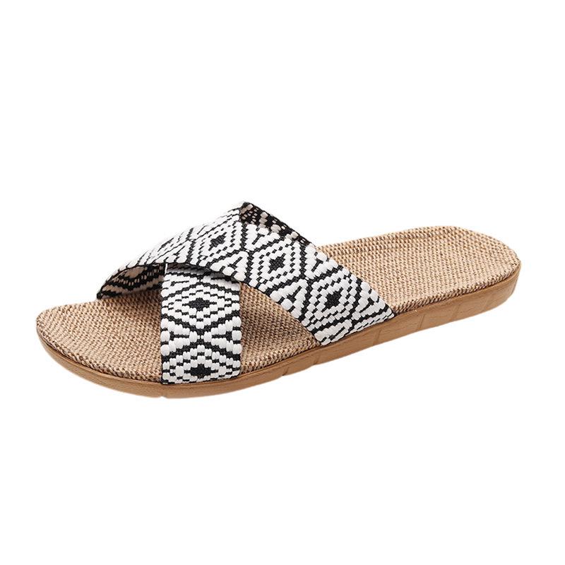 Breathable Linen Slippers with Thick Sole for Men and Women - Non-Slip, Odor Prevention, Ideal for Summer Indoors
