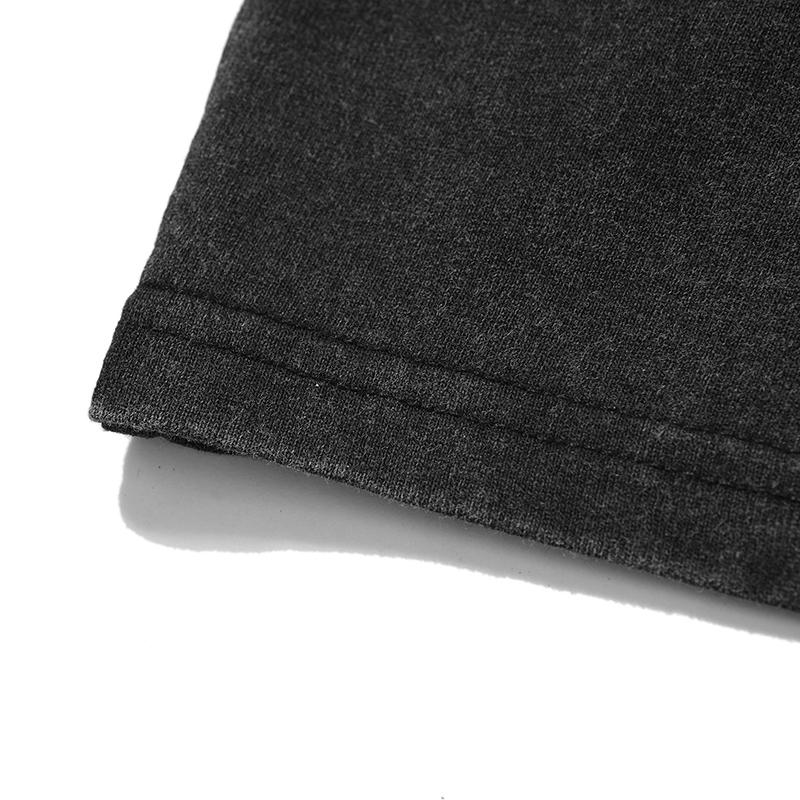 2024 Streetwear Vintage Graphic T Shirt Cotton Washed Black Tshirt Unisex Tops Tees Hipster Summer Short Sleeves T Shirt