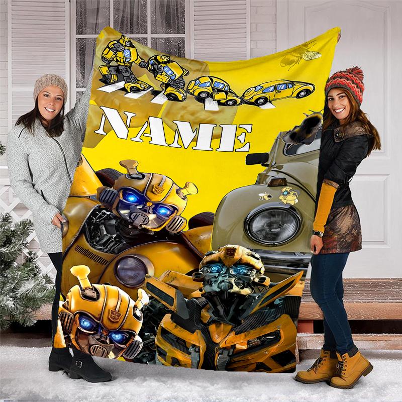 Personalized Custom Name Blanket - Gundam Print Design,Blanket for Sofa,Bed,Travel,Camping - Soft and Warm, Great Gift