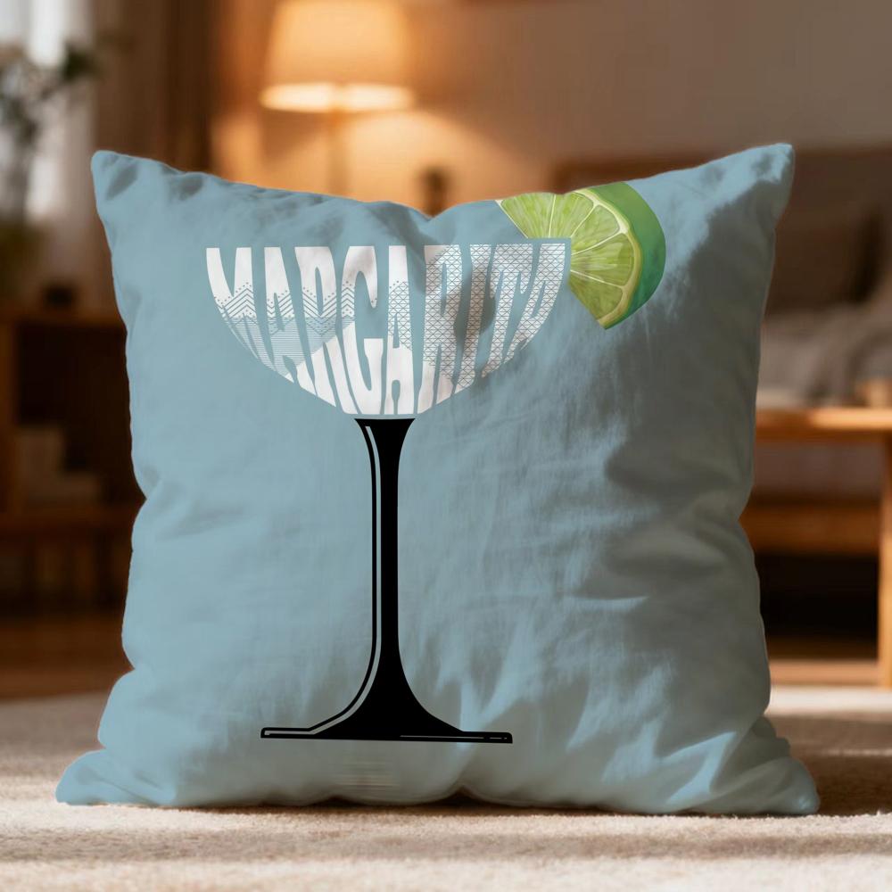 Hot M-Mmargarita Cocktail Arted Cushion Cover Soft Washable Pillow Case Multi-Scene For Couch Bed Travel Office Use