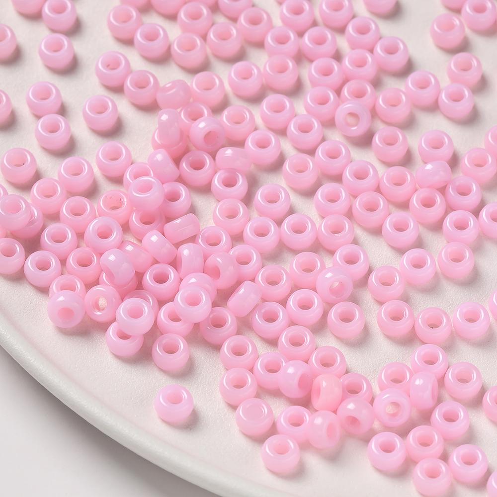 100pcs 4*7mm Acrylic Big Holes Beads Colored Spacer Loose Beads for DIY Necklace Bracelet Phone Charms Jewelry Making Supplies