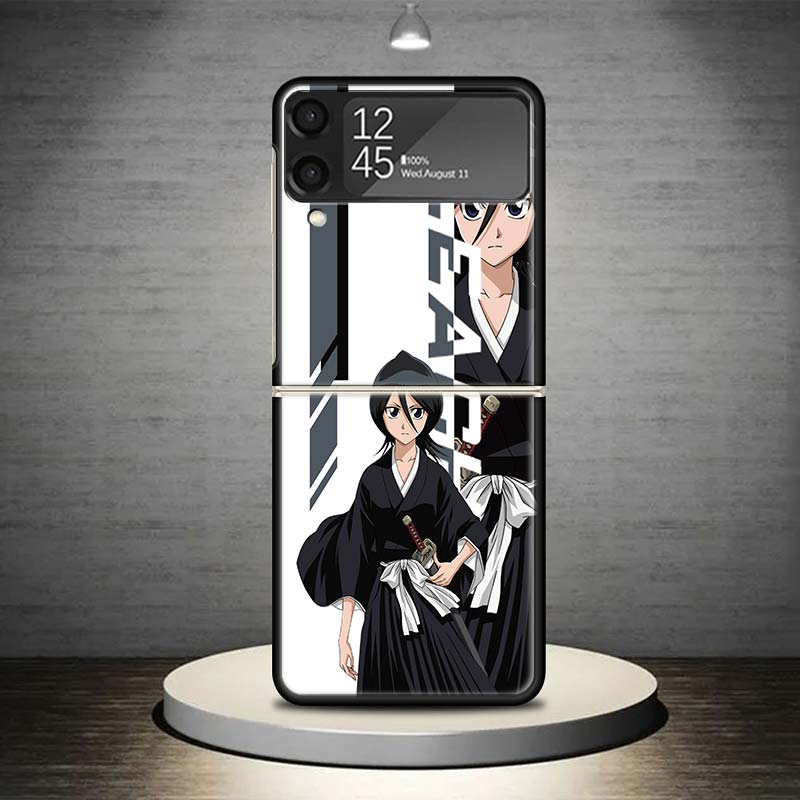 Anime Bleach Ichigo Kenpachi Phone Case For Samsung Galaxy Z Flip 7 6 5 4 3 5G Shockproof Cover Z Flip7 Flip6 ZFlip5 Flip3 Flip4