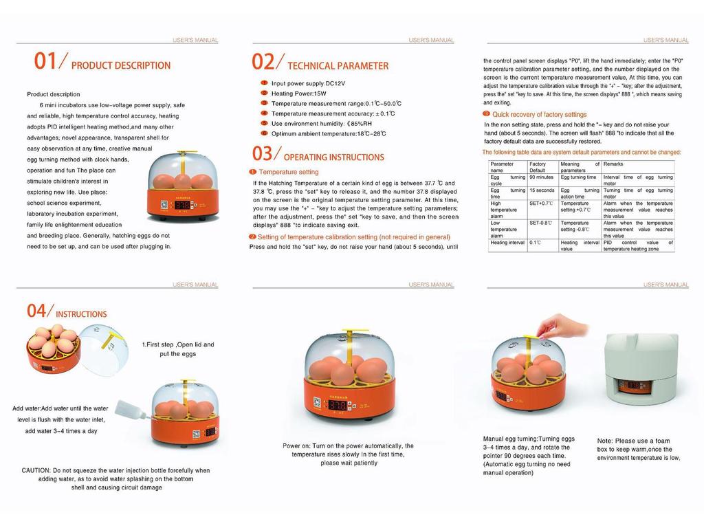 Smart Fully Automatic Small Egg Incubator for Home & Kids