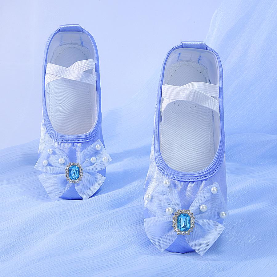 

Туфли для танцев для девочек с бантом, мультяшные, детские, профессиональные, с мягкой подошвой, детские, для балета, йоги, для малышей 39EU/CN40