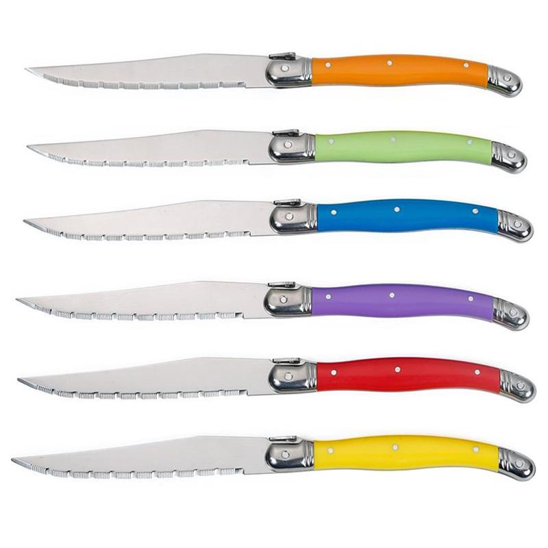 

6 шт. столовая ложка Laguiole 8 из нержавеющей стали с длинной ручкой, белые столовые приборы, черный большой сервировочный черпак, набор столовой посуды