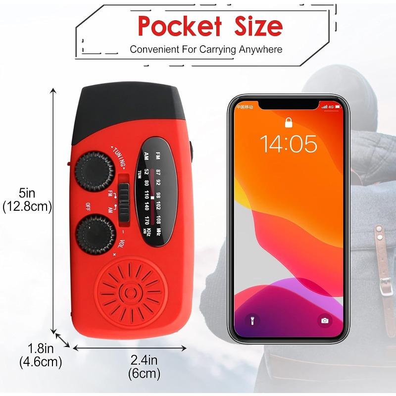 For Emergency Camping Outdoor Hand Crank NOAA Weather Radio AM/FM 2000mAh Power Bank LED Flashlight Solar USB Charged Waterproof