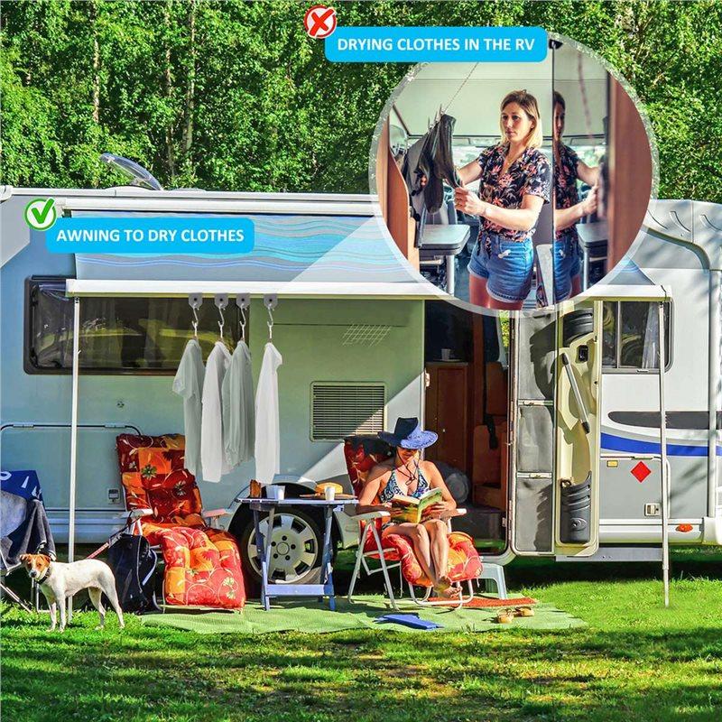 HHO-10Pcs For RV Camping Outdoor Camper Hanging Accessories Sturdy Metal Awning Hooks Party Light Hangers Hat Racks