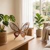 Rustic Metal Butterfly Wall Art Sculpture with Eight Wings Lightweight Decorative Hanging Ornament for Indoor Outdoor Display