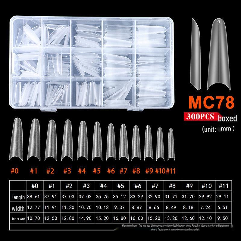 Ultra-thin Seamless Nail Extension Stickers: No Filing Needed, Semi-Frosted, Transparent, Wearable, and Semi-Adhesive.