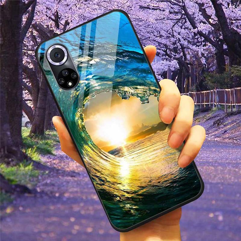 For Honor 50 Pro Case Tempered Glass Starry Marble Hard Back Cover for Huawei Honor 50 Phone Cases Honor50 Protective