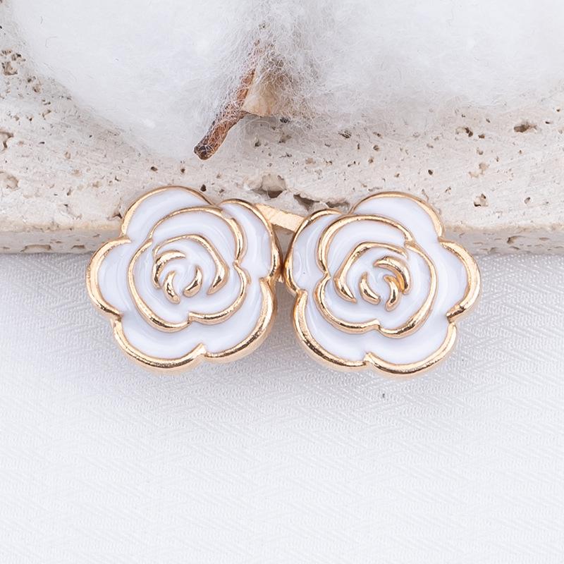 Rose Waist-Cinching Button: Metal-Free, Stitch-Free, Detachable Hook-and-Eye for Jeans