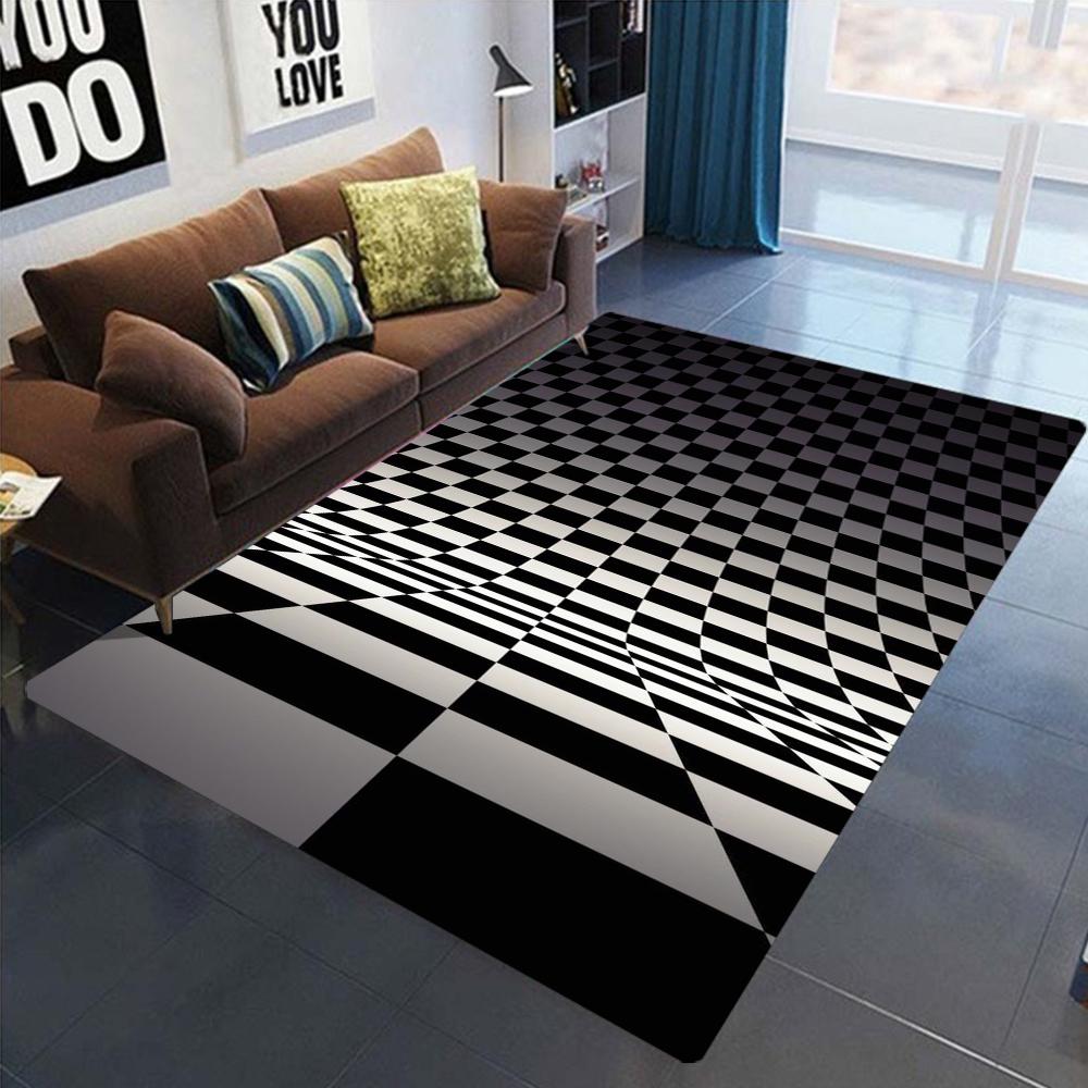 Stereoscopic Line Dizziness Carpet Living Room Sofa Home Decoration Large Carpet Anti Slip Bedroom Bedside Coffee Table Foot Pad