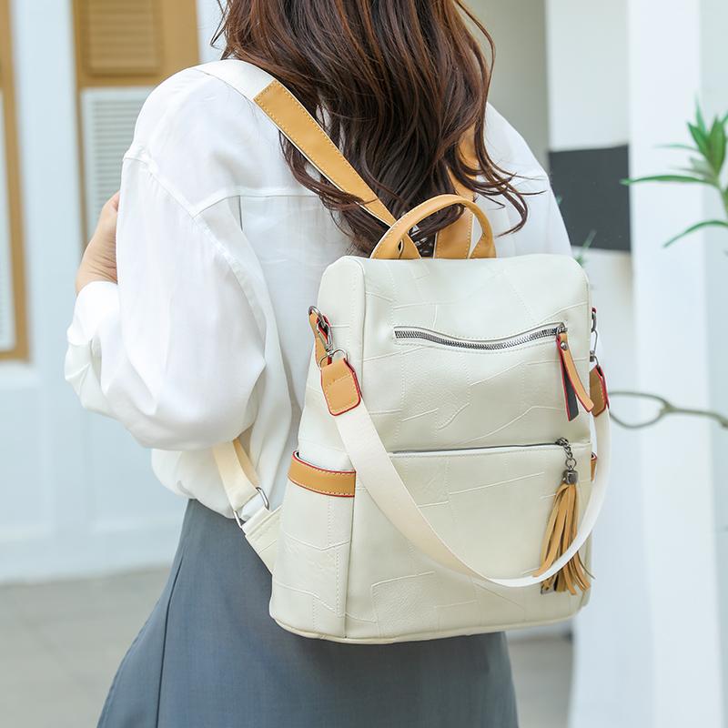 Damryggsäck i retrostil Ryggsäck med stor kapacitet Multifunktionell axelväska