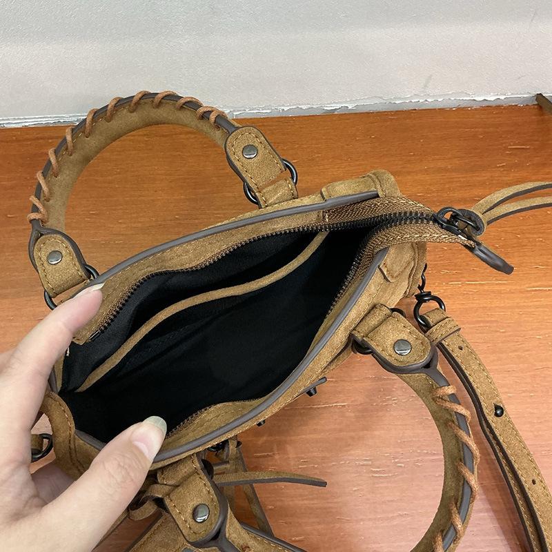 Borsa tote mini locomotiva in pelle bovina opaca retrò premium borsa a mano di grande capacità borsa a tracolla a tracolla