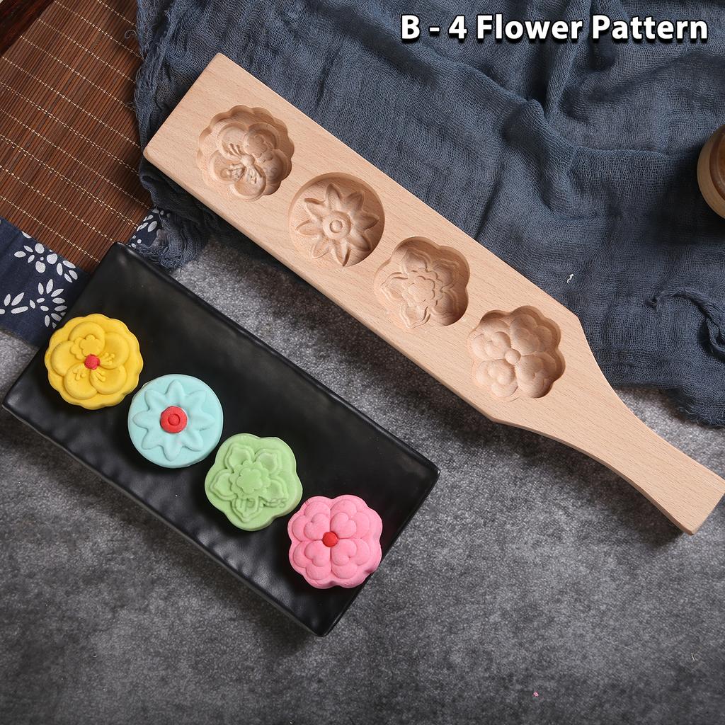 Wooden Cookie Molds for Baking, Moon Cake Molder, Cookie Stamps Cutter Mould for Mid-autumn Festival, for Muffin, Chocolate Mold