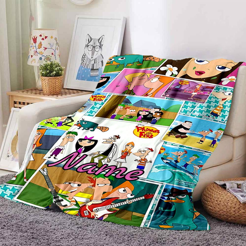 Custom Name Family Guy Adventure Flannel Blanket for Super Soft Cute Comfort Blanket for Travel Bedding Couch Sofa Blanket