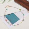GEMCHIC Women's Original Design Colorful Glass Bead Natural Stone Beaded Necklace Sweet Girl Fashion Versatile Collarbone Chain
