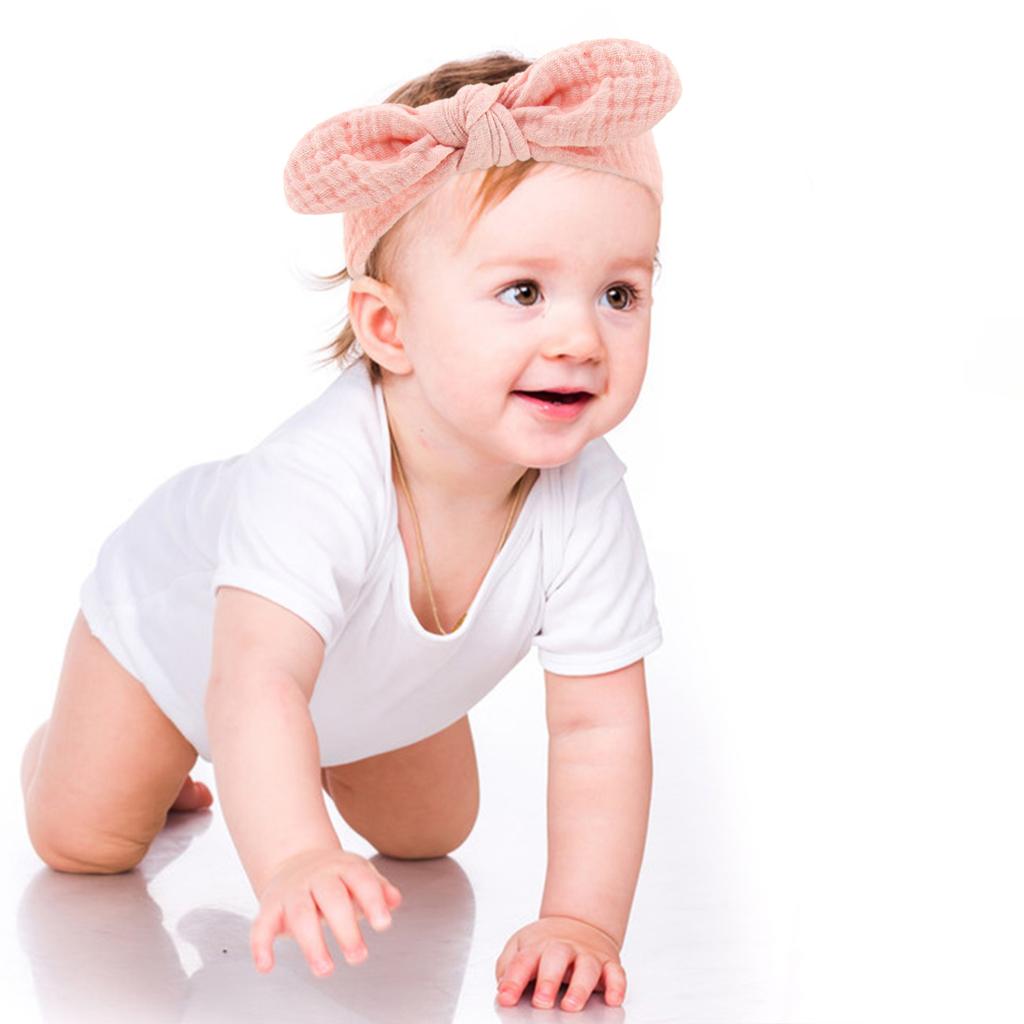 Baby Bow Headband for Boys Girl Breathable Cotton Bowknot Hair Bands Toddler Elastic Headdress Universal Turban Hairband