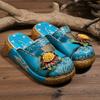 Fashion GKTINOO Flower Slippers Genuine Leather Shoes Handmade Slides Flip Flop On The Platform Clogs For Women Woman Slippers
