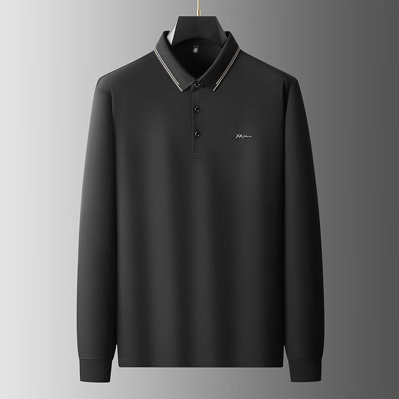 DIBINZE Men's Plus Size Spring/Autumn Long Sleeve Casual Polo Shirt