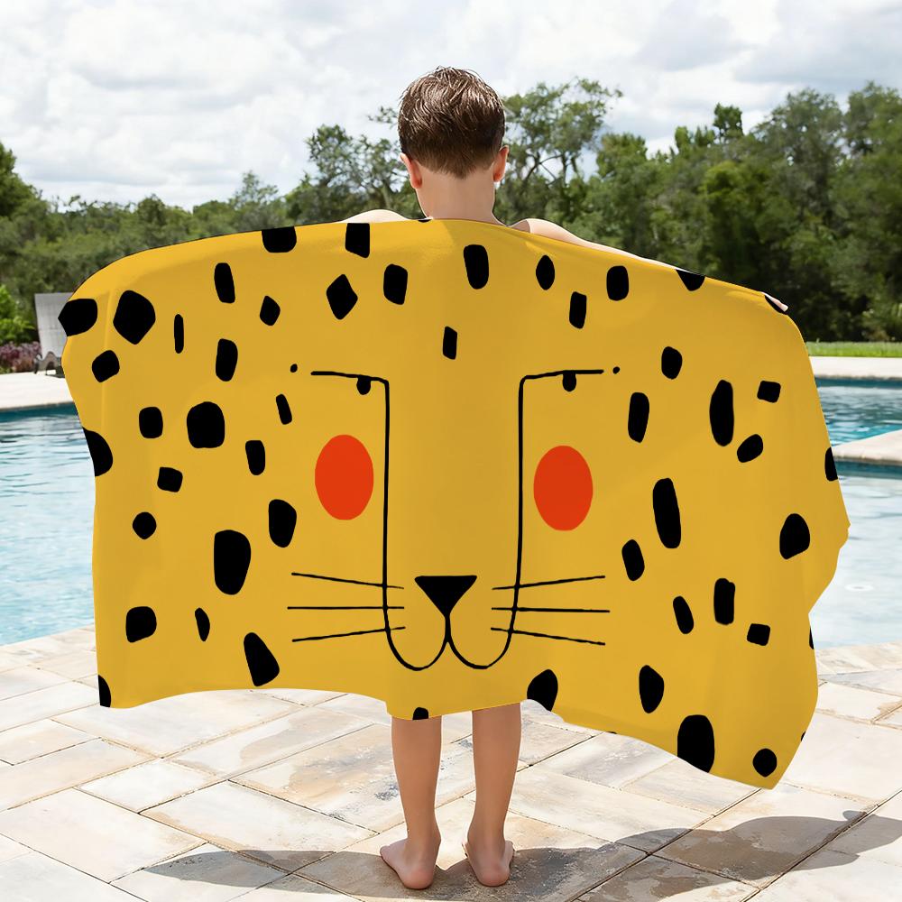 Nordic Cute Tiger Expression Towel Shower Sauna Travel Spa Quick Dry Gym Accessories Soft Large Beach Towels