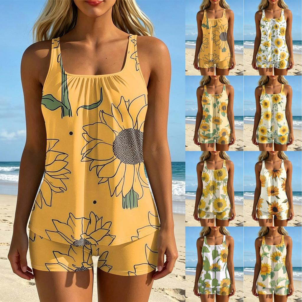 Women's Printed Split Swimsuit Sport Swimsuit Two-Piece Set