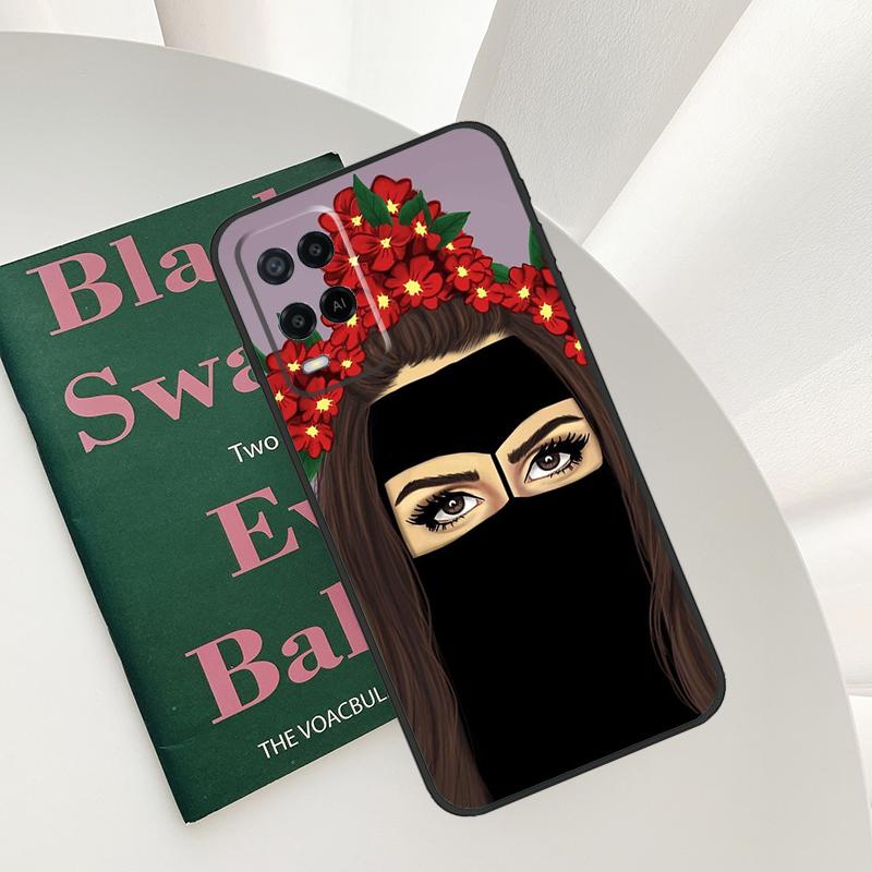 Hijab Face Muslim Islamic Gril Eyes Case For Oppo A15 A16 A17 A52 A72 A76 A96 A54 A74 A94 A54S A57S A58 A78 A98 A57 A77 Cover