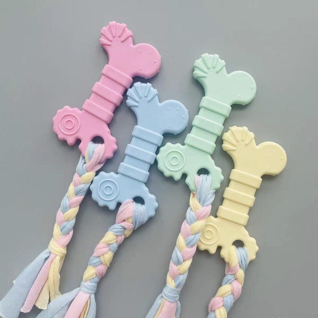 Durable TPR Teething Dog Toys for Golden Retrievers and Corgis - Bite-Resistant Cleaning Sticks and Balls