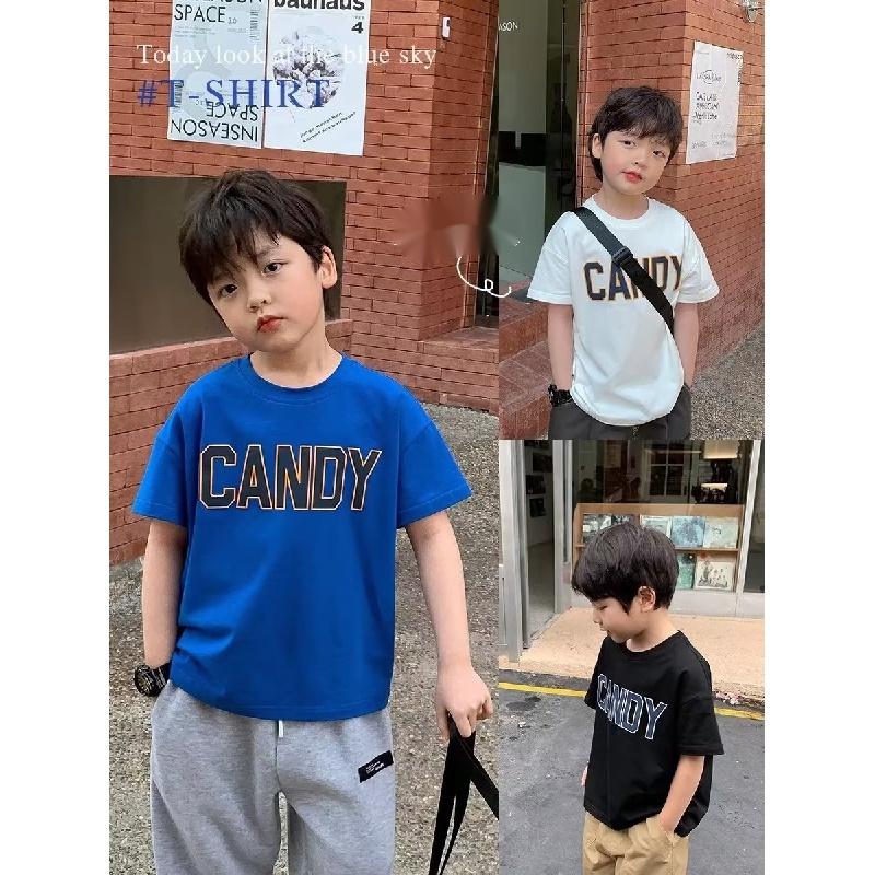 

Хлопковая футболка с короткими рукавами для мальчиков, летняя повседневная футболка с круглым вырезом для маленьких мальчиков, свободный топ для малышей, унисекс, футболка с графическим принтом для мальчиков и девочек