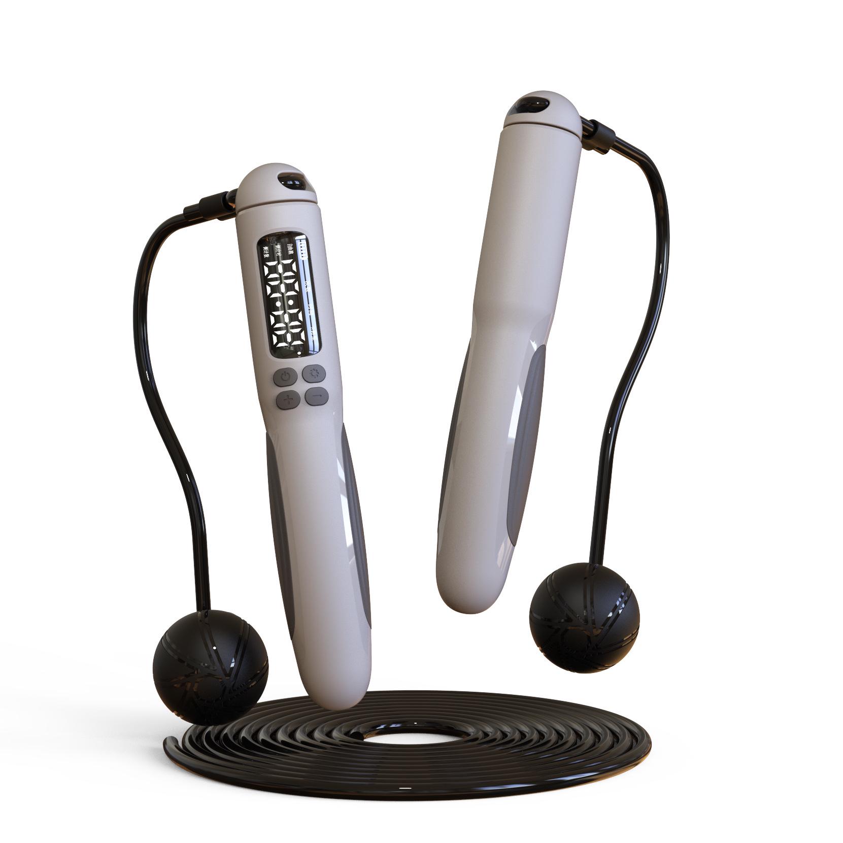Rechargeable Smart Counting Jump Rope: Weighted, Cordless, Fitness Steel Wire, with English Display