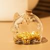 Cute Cartoon Piggy Money Bank Transparent Durable Coins Saving Box Visible Golden Beans Container Home Storage