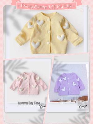 Girls' Autumn Heart Cardigan - Fashionable, Stylish, Sweet, and Versatile Korean-Style X191