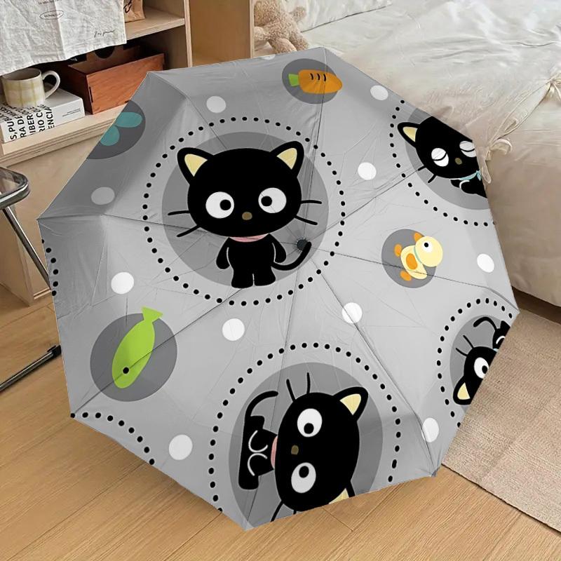 

1pc Black Cat Pattern Automatic Folding Umbrella, 8 Ribs Iron Frame, Suitable for Outdoor Travel and Daily Use yy251120200