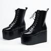 Unisex Extreme Platform Lace up Ankle Gothic mid Calf Funky Foot Protection Seasonal Wear Stylish Look