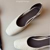 Fashionable Soft Soled French Style Women's Head Hollowed Out Retro Shallow Mouth Breathable Shoes