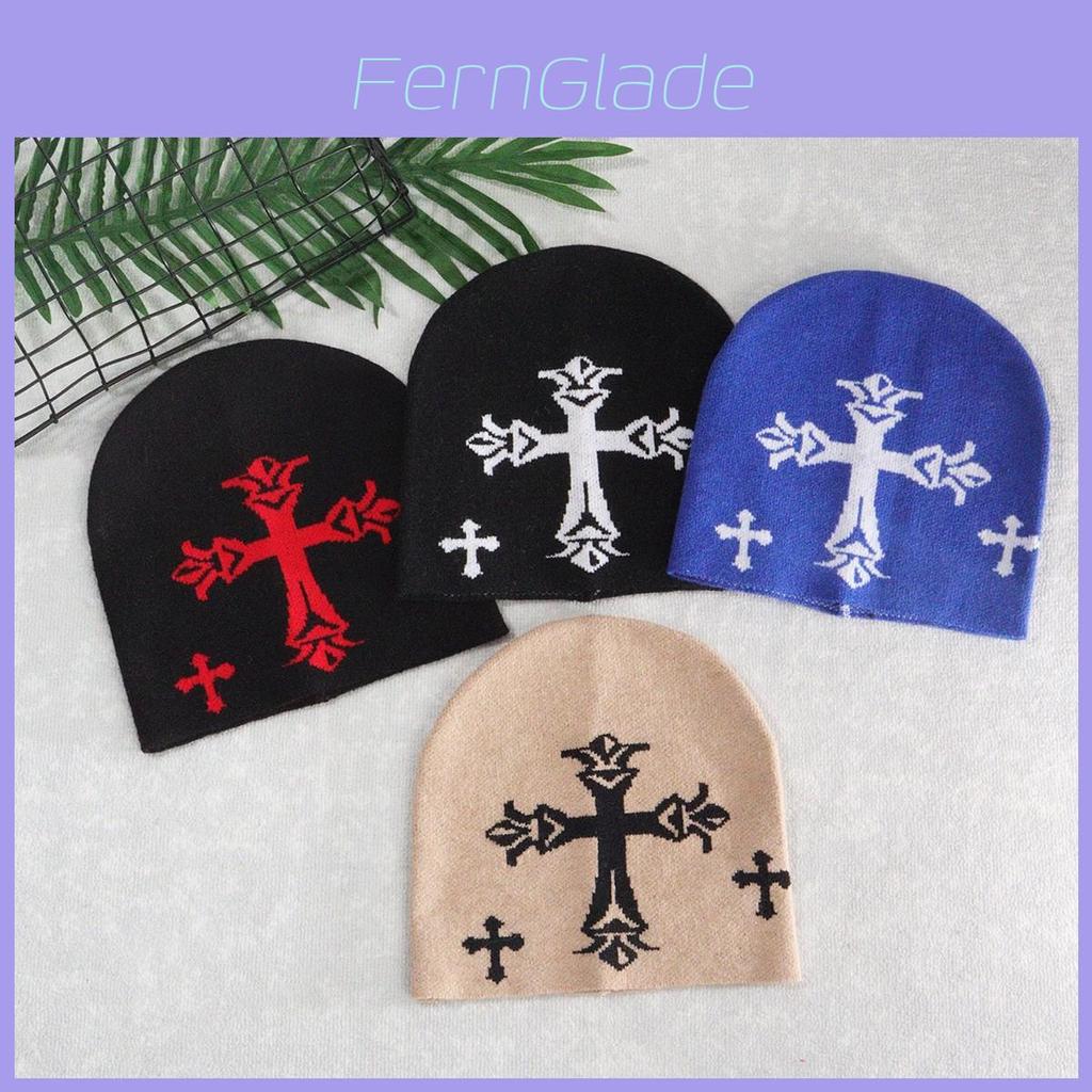Knitted Hat For Men Women With Cross Pattern And Acrylic Material For Streetwear Style