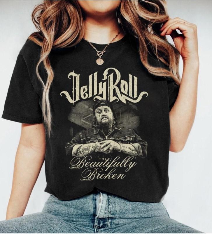 Jelly Roll Bootleg 90s Jelly Roll Music Tour 2025 Jelly Roll Concert T-Shirt Unisex T-Shirt M
