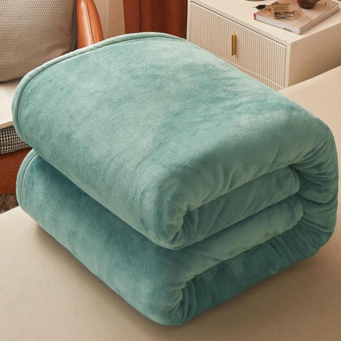 Cloud Mink Velvet Flannel Blanket - Coral Fleece Nap Throw Bed Sheet 50x70 cm, Random Color